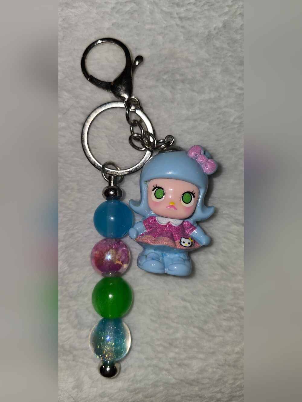 Blue & Pink Keychain/Bag Charm - Molly
